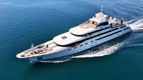 MEDITERRANEA — Heesen luxury charter yacht aerial view